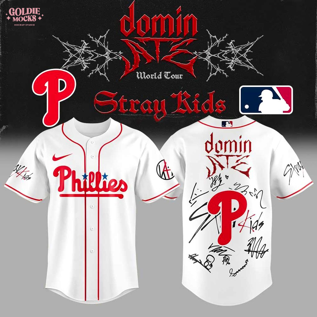 Philadelphia Phillies x Stray Kids ATE Tour Signature All Team For Fans 2025 Jersey Philadelphia Phillies x Stray Kids ATE Tour Signature All Team For Fans 2025 Jersey