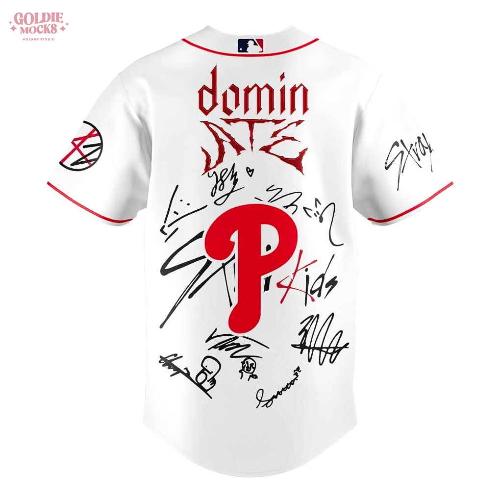 Philadelphia Phillies x Stray Kids ATE Tour Signature All Team For Fans 2025 Jersey Philadelphia Phillies x Stray Kids ATE Tour Signature All Team For Fans 2025 Jersey