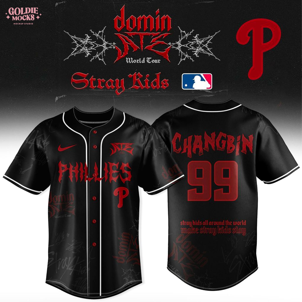 Philadelphia Phillies x Stray Kids Dominate World Tour 2025 All Team Jersey Philadelphia Phillies x Stray Kids Dominate World Tour 2025 All Team Jersey