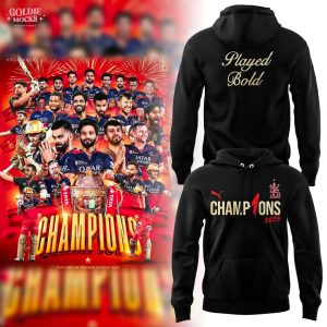RCB Champion 2025 Tata Indian Premier League Played Bold Hoodie