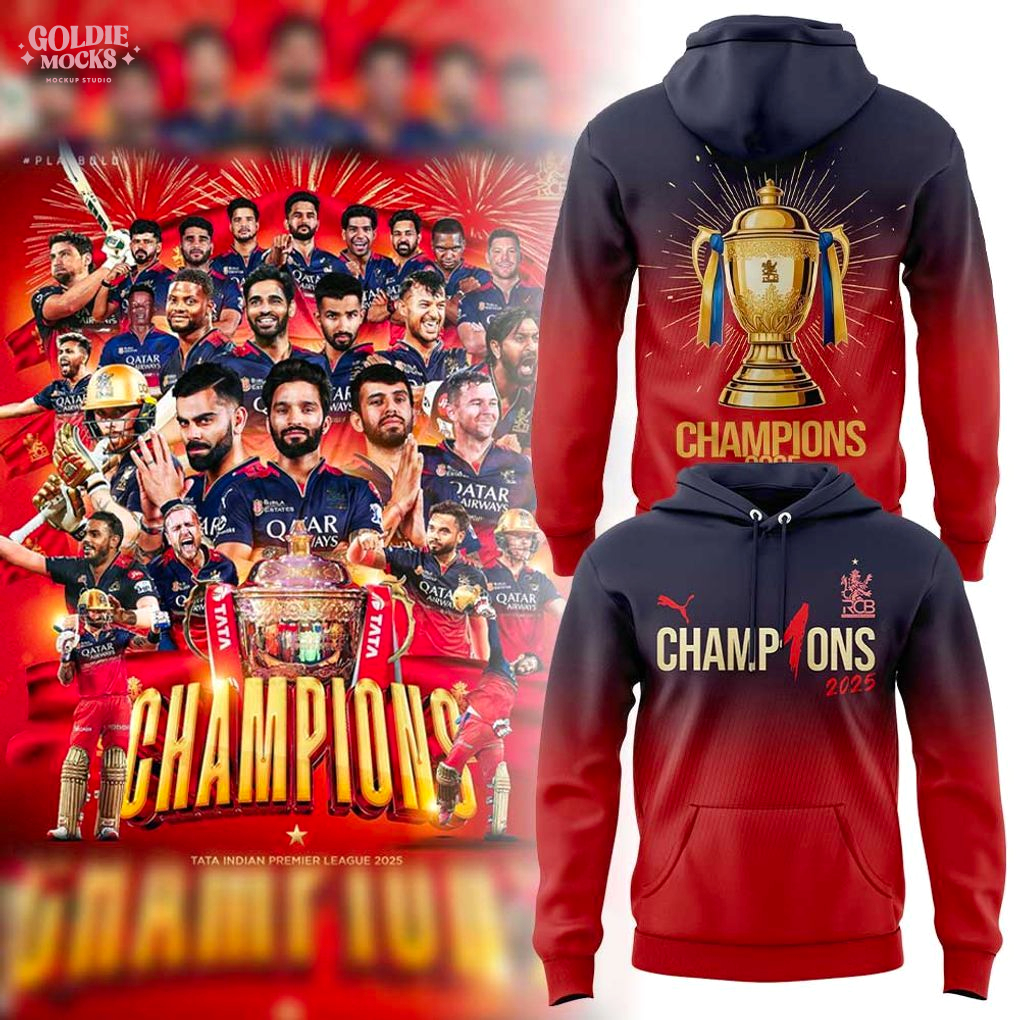 RCB Champion Tata Indian Premier 2025 Hoodie RCB Champion Tata Indian Premier 2025 Hoodie