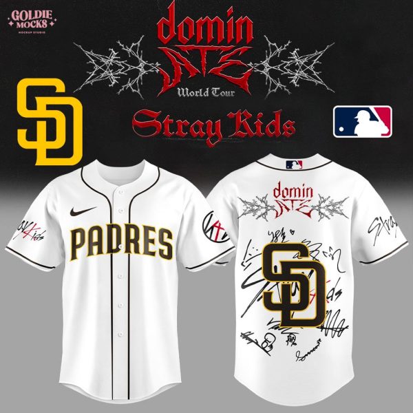 San Diego Padres x Stray Kids ATE Tour Signature All Team For Fans 2025 Jersey