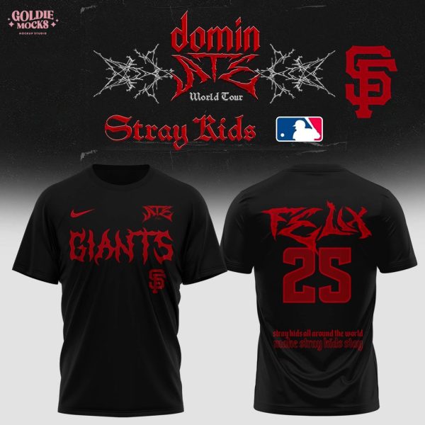 San Francisco Giants x Stray Kids Dominate World Tour 2025 All Team T-Shirt