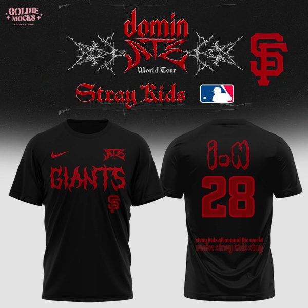 San Francisco Giants x Stray Kids Dominate World Tour 2025 All Team T-Shirt
