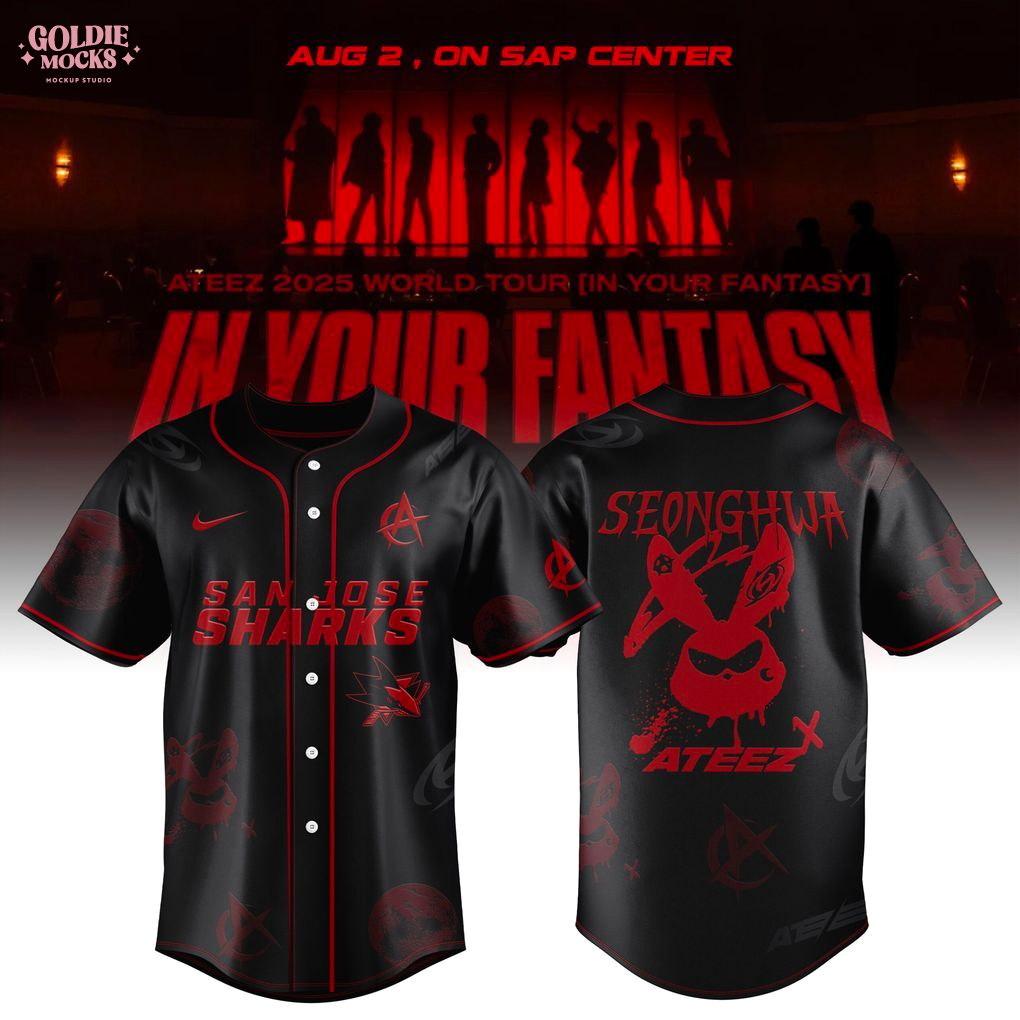 San Jose Sharks x Ateez 2025 World Tour In Your Fantasy Edition Jersey San Jose Sharks x Ateez 2025 World Tour In Your Fantasy Edition Jersey