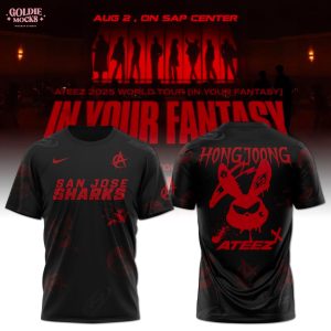 San Jose Sharks x Ateez 2025 World Tour In Your Fantasy Fans T-Shirt