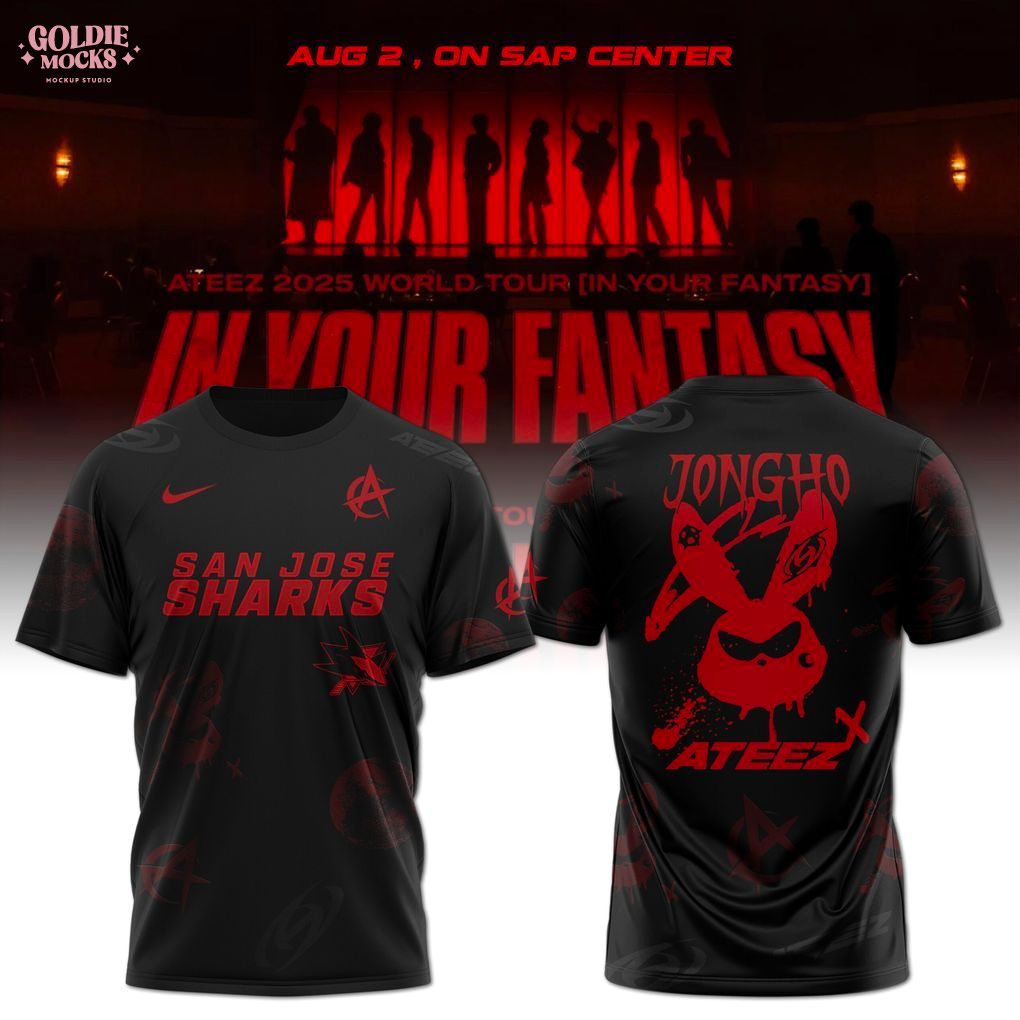 San Jose Sharks x Ateez 2025 World Tour In Your Fantasy Fans T-Shirt San Jose Sharks x Ateez 2025 World Tour In Your Fantasy Fans T-Shirt
