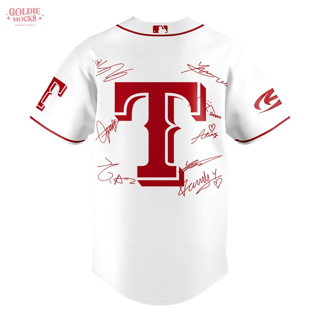 Texas Rangers ATEEZ World Tour Signature White Fans Jersey Texas Rangers ATEEZ World Tour Signature White Fans Jersey