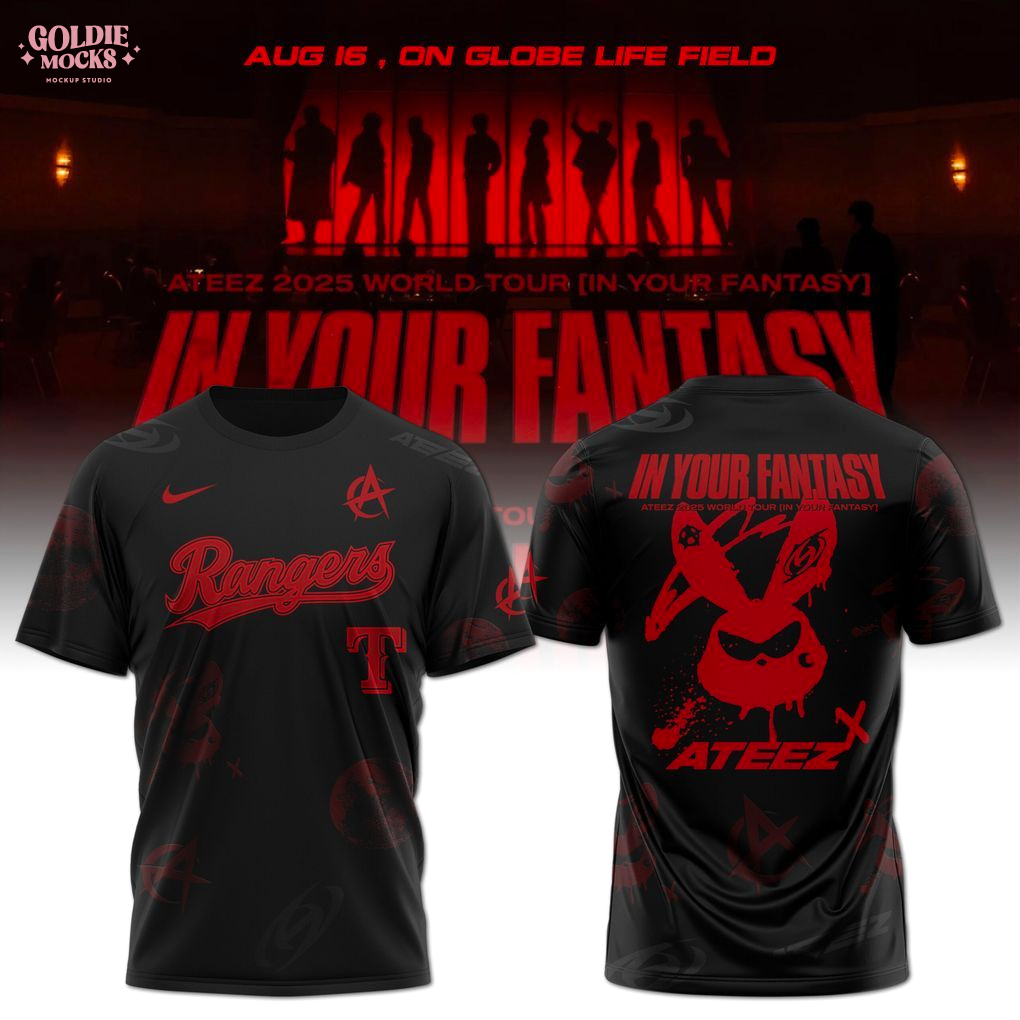 Texas Rangers x Ateez 2025 World Tour In Your Fantasy Special Shirt Texas Rangers x Ateez 2025 World Tour In Your Fantasy Special Shirt