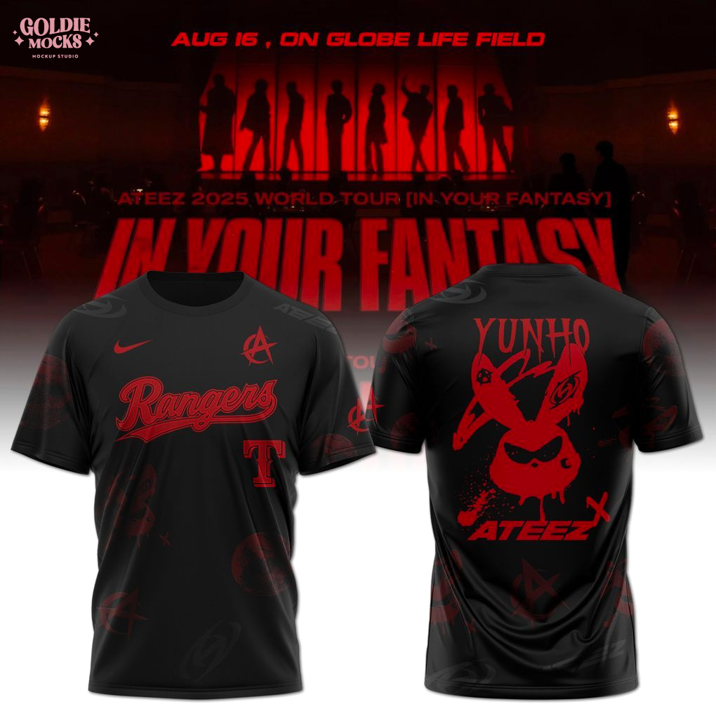 Texas Rangers x Ateez 2025 World Tour In Your Fantasy Special Shirt Texas Rangers x Ateez 2025 World Tour In Your Fantasy Special Shirt