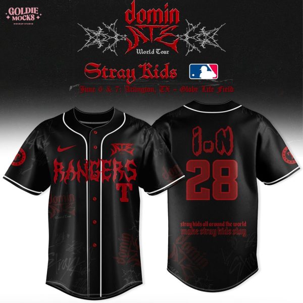 Texas Rangers x Stray Kids Dominate World Tour 2025 All Team Jersey