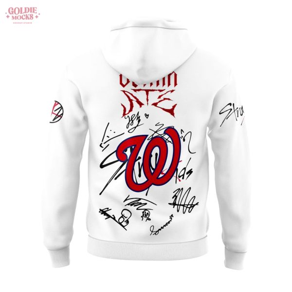 Washington Nationals x Stray Kids Domin ATE Tour 2025 White Hoodie