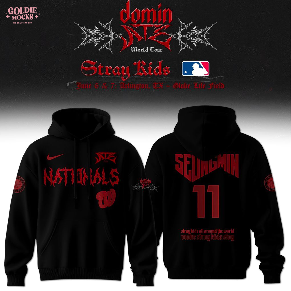 Washington Nationals x Stray Kids Dominate World Tour 2025 All Team Hoodie Washington Nationals x Stray Kids Dominate World Tour 2025 All Team Hoodie