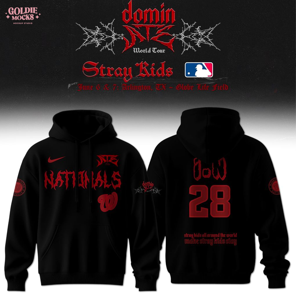 Washington Nationals x Stray Kids Dominate World Tour 2025 All Team Hoodie Washington Nationals x Stray Kids Dominate World Tour 2025 All Team Hoodie