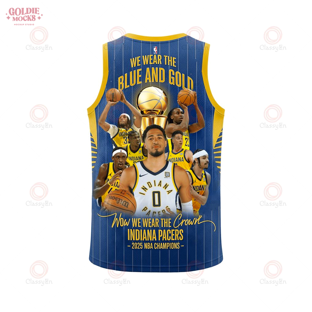 We Wear The Blue And Gold Indiana Pacers Basketball Jersey We Wear The Blue And Gold Indiana Pacers Basketball Jersey