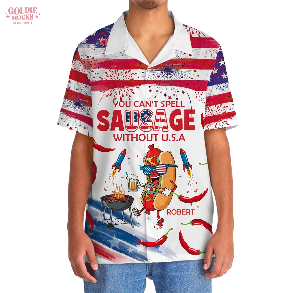 You Can't Spell Sausage Without U.S.A Custom Name 2025 Hawaiian Shirt You Can't Spell Sausage Without U.S.A Custom Name 2025 Hawaiian Shirt