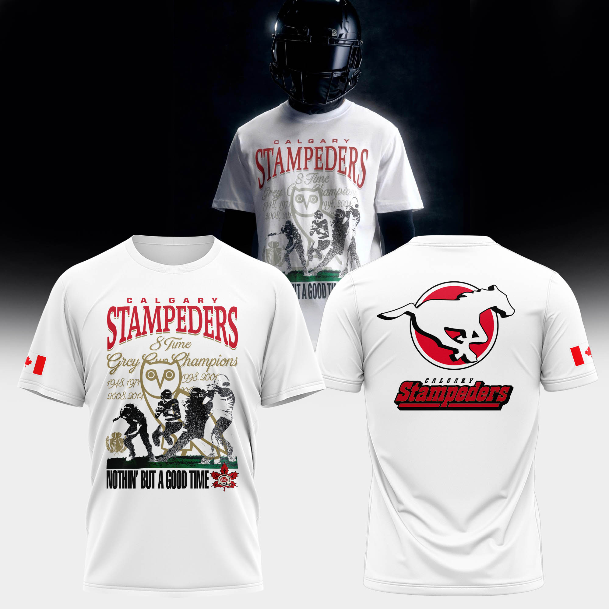Calgary Stampeders 8 Time Grey Cup Champions T-Shirt Calgary Stampeders 8 Time Grey Cup Champions T-Shirt