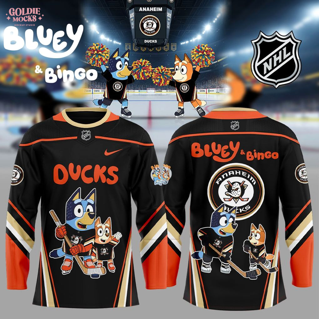 Anaheim Ducks Bluey And Bingo 2025 Hockey Jersey Anaheim Ducks Bluey And Bingo 2025 Hockey Jersey