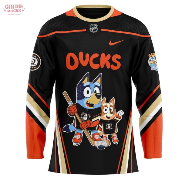 Anaheim Ducks Bluey And Bingo 2025 Hockey Jersey