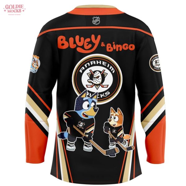 Anaheim Ducks Bluey And Bingo 2025 Hockey Jersey