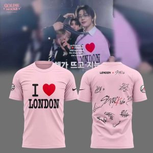 ATE Love London Show Stray Kids 2025 Signature Pink Shirt