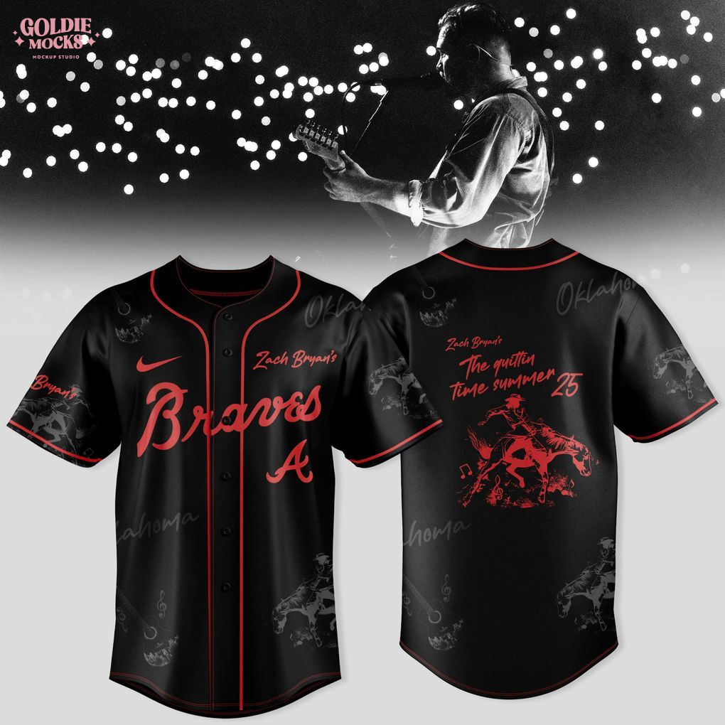Atlanta Braves x Zach Bryan The Quittin Time Tour 2025 Jersey Atlanta Braves x Zach Bryan The Quittin Time Tour 2025 Jersey