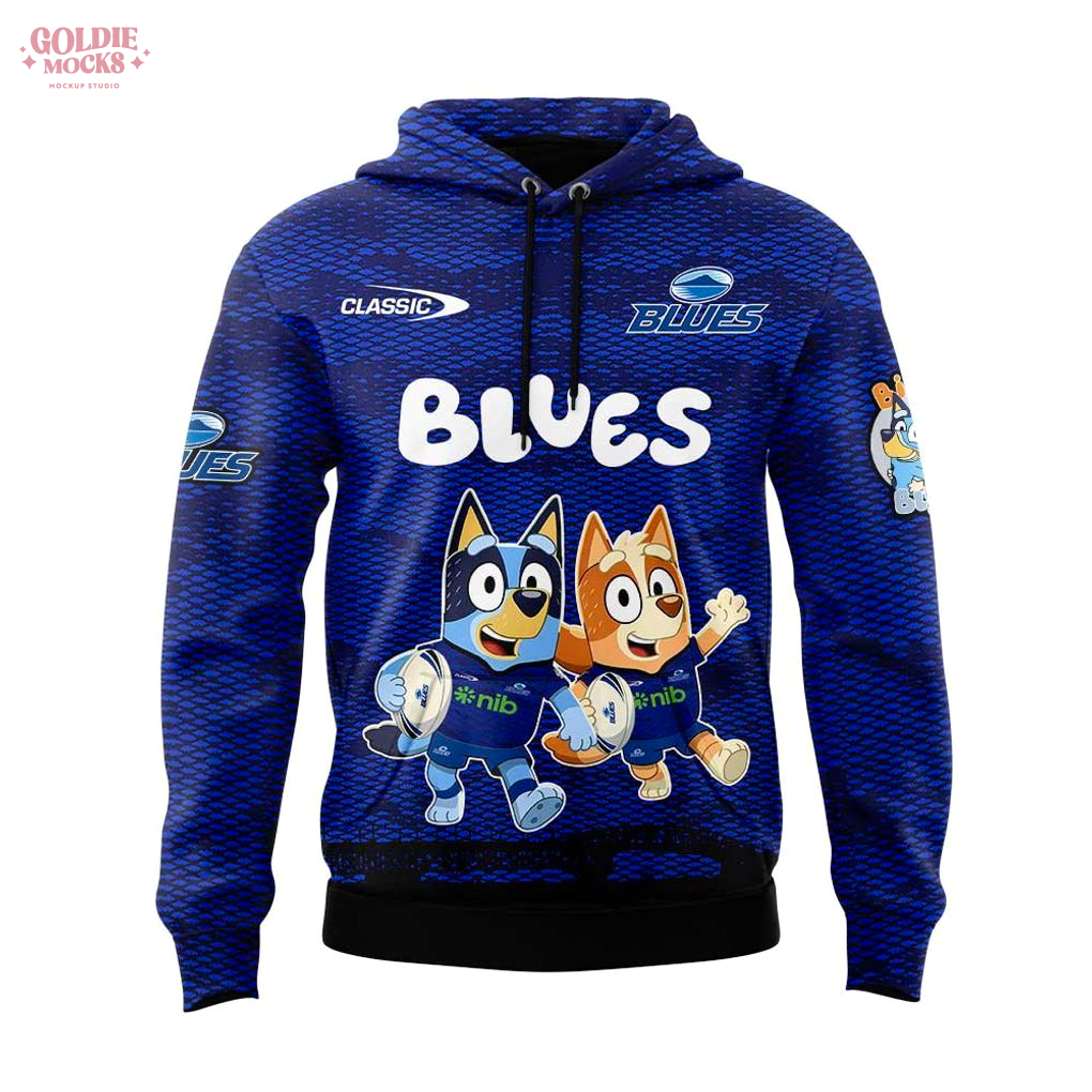 Blues Rugby 2025 Bluey and Bingo Hoodie Blues Rugby 2025 Bluey and Bingo Hoodie