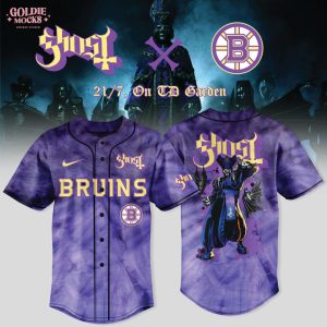 Boston Bruins x Ghost Band World Tour 2025 Black Baseball Jersey