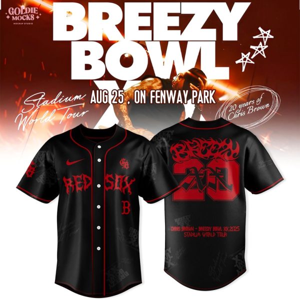 Boston Red Sox x Breezy Bowl XX Tour 2025 Black Jersey