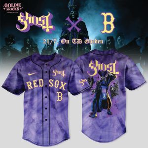 Boston Red Sox x Ghost Band World Tour 2025 Black Baseball Jersey