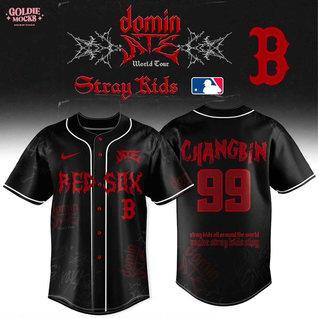 New Boston Red Sox x Stray Kids Dominate World Tour 2025 All Team Jersey New Boston Red Sox x Stray Kids Dominate World Tour 2025 All Team Jersey
