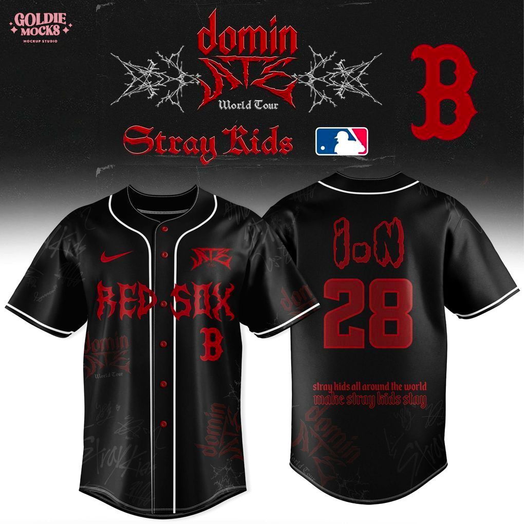 New Boston Red Sox x Stray Kids Dominate World Tour 2025 All Team Jersey New Boston Red Sox x Stray Kids Dominate World Tour 2025 All Team Jersey