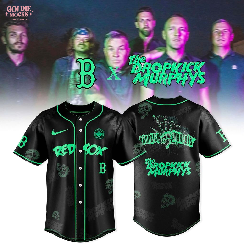 Boston Red Sox x The Dropkick Murphys 2025 Black Green Jersey Boston Red Sox x The Dropkick Murphys 2025 Black Green Jersey
