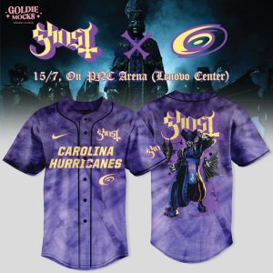 Carolina Hurricanes x Ghost Band World Tour 2025 Black Baseball Jersey