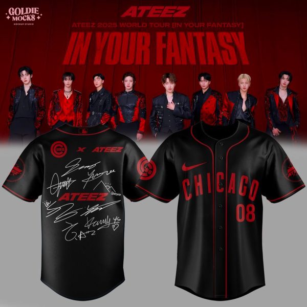 Chicago Cubs x Ateez 2025 World Tour 2025 Limited Edition Black Jersey