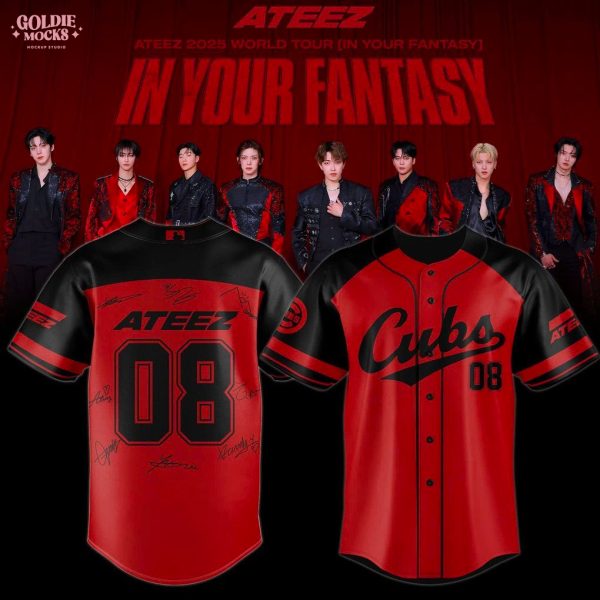 Chicago Cubs x Ateez 2025 World Tour 2025 Red Jersey