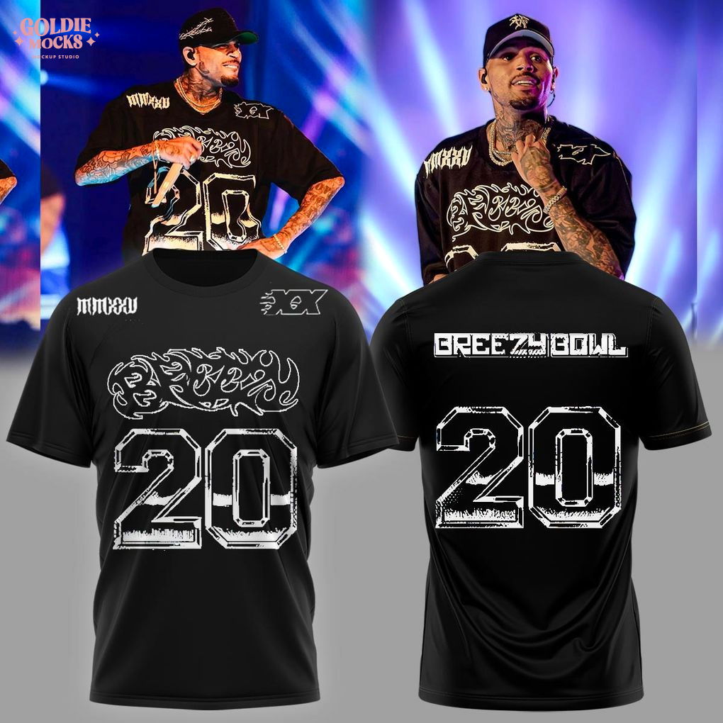 Chris Brown Breezy Bowl XX Tour 2025 Limited T-Shirt Chris Brown Breezy Bowl XX Tour 2025 Limited T-Shirt