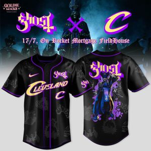 Cleveland Cavaliers x Ghost Band World Tour 2025 Black Baseball Jersey