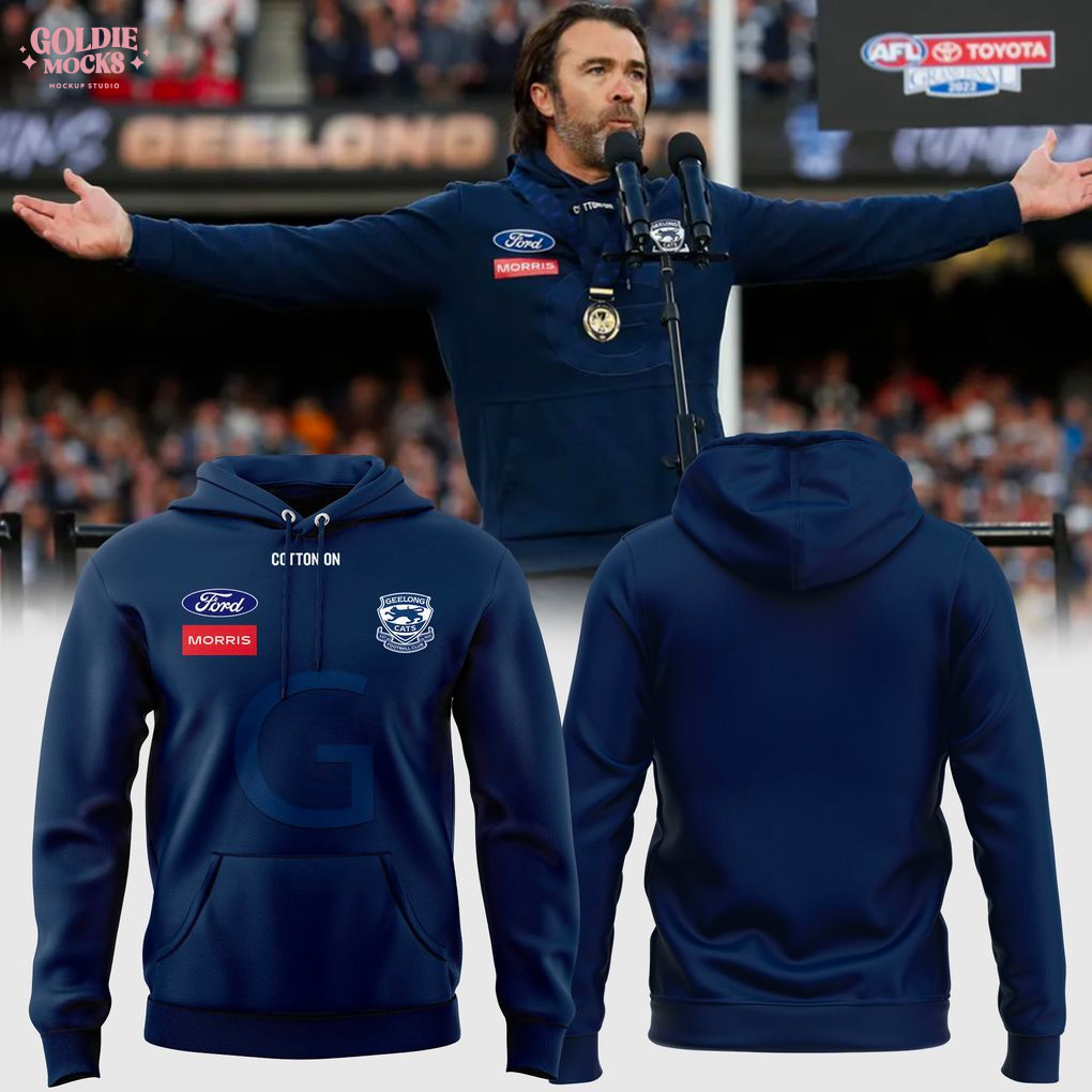 Coach Geelong Cats AFL One In Hoops 2025 Hoodie Coach Geelong Cats AFL One In Hoops 2025 Hoodie
