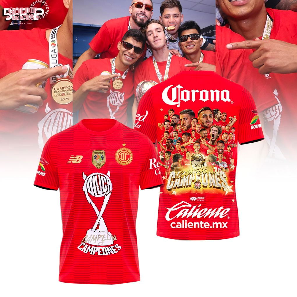 Deportivo Toluca Campeón de Campeones Champions 2025 Shirt Deportivo Toluca Campeón de Campeones Champions 2025 Shirt