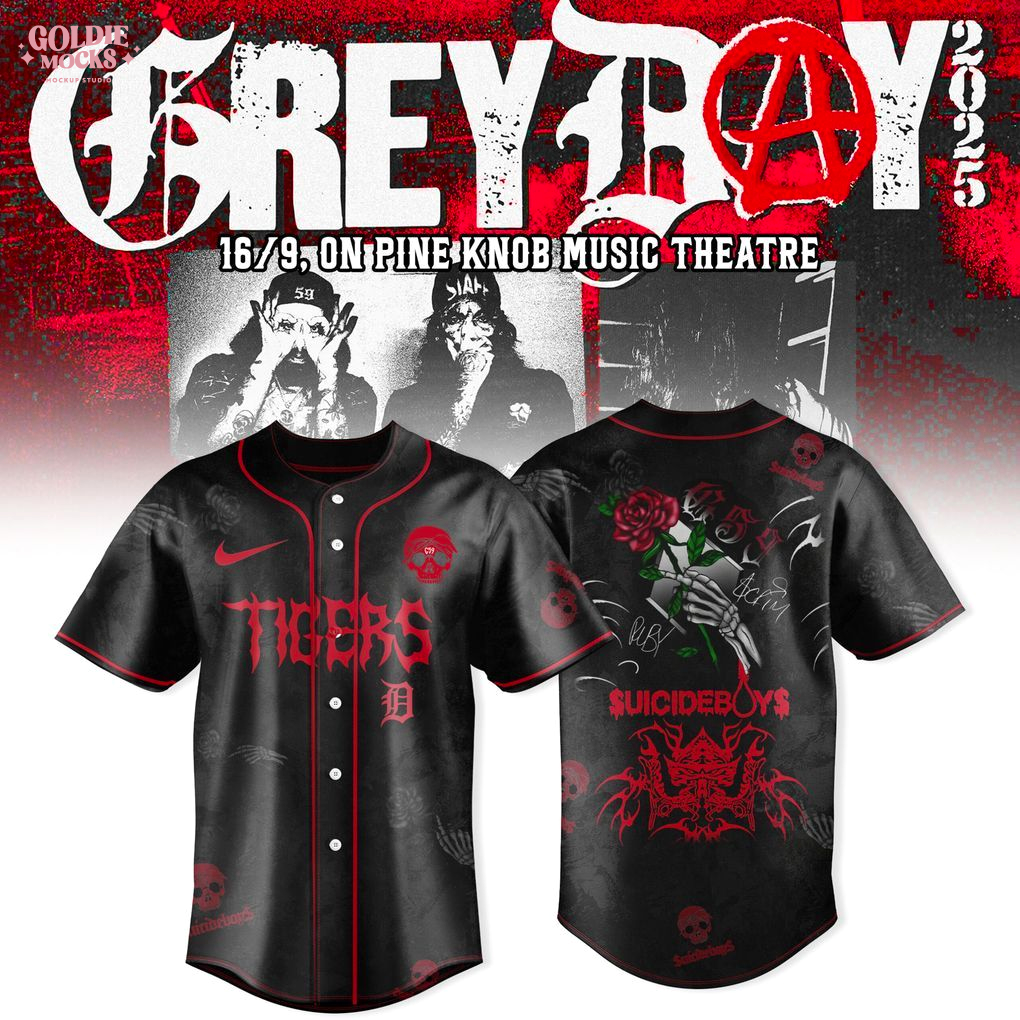 Detroit Tigers x Suicideboys GreyDay Tour Merch Fans G59 2025 Detroit Tigers x Suicideboys GreyDay Tour Merch Fans G59 2025
