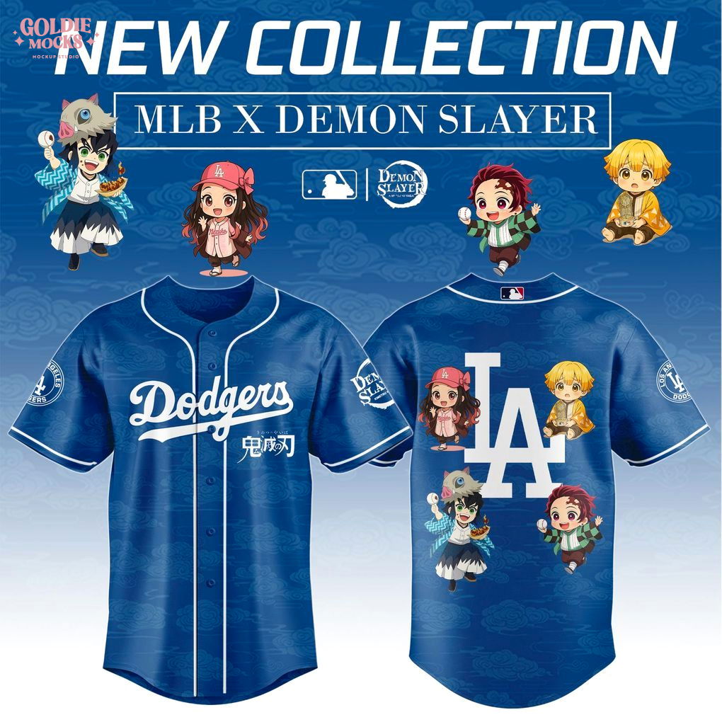 Dodgers x Demon Slayer 2025 Fans Baseball Jersey Dodgers x Demon Slayer 2025 Fans Baseball Jersey