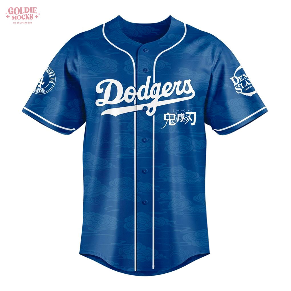 Dodgers x Demon Slayer 2025 Fans Baseball Jersey Dodgers x Demon Slayer 2025 Fans Baseball Jersey