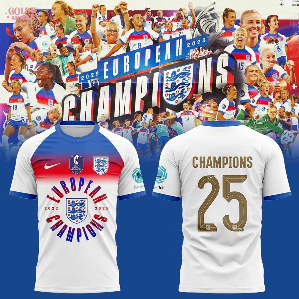 England FC European 2025 Champions T-Shirt England FC European 2025 Champions T-Shirt