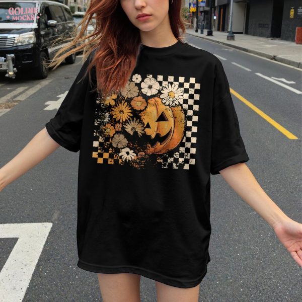 Floral Fall Pumpkin Thanksgiving For Love T-Shirt