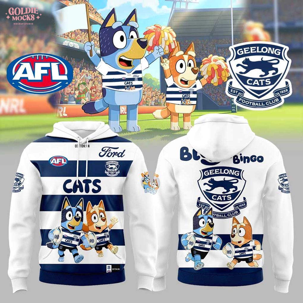 Geelong Cats x Bluey and Bingo Hoodie Geelong Cats x Bluey and Bingo Hoodie