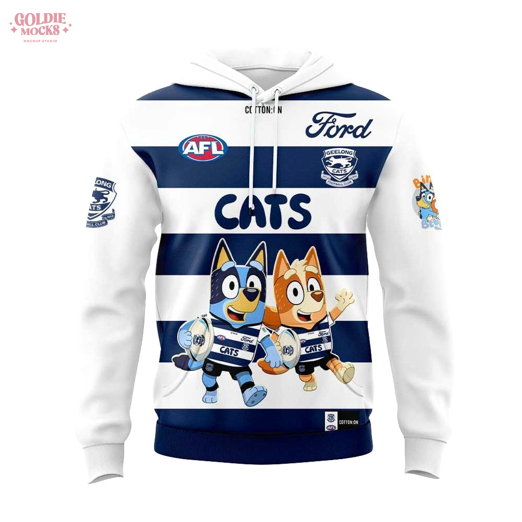 Geelong Cats x Bluey and Bingo Hoodie Geelong Cats x Bluey and Bingo Hoodie