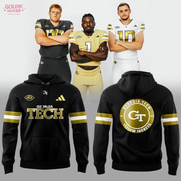 Georgia Tech Football New Uniform 2025 Official Black Hoodie
