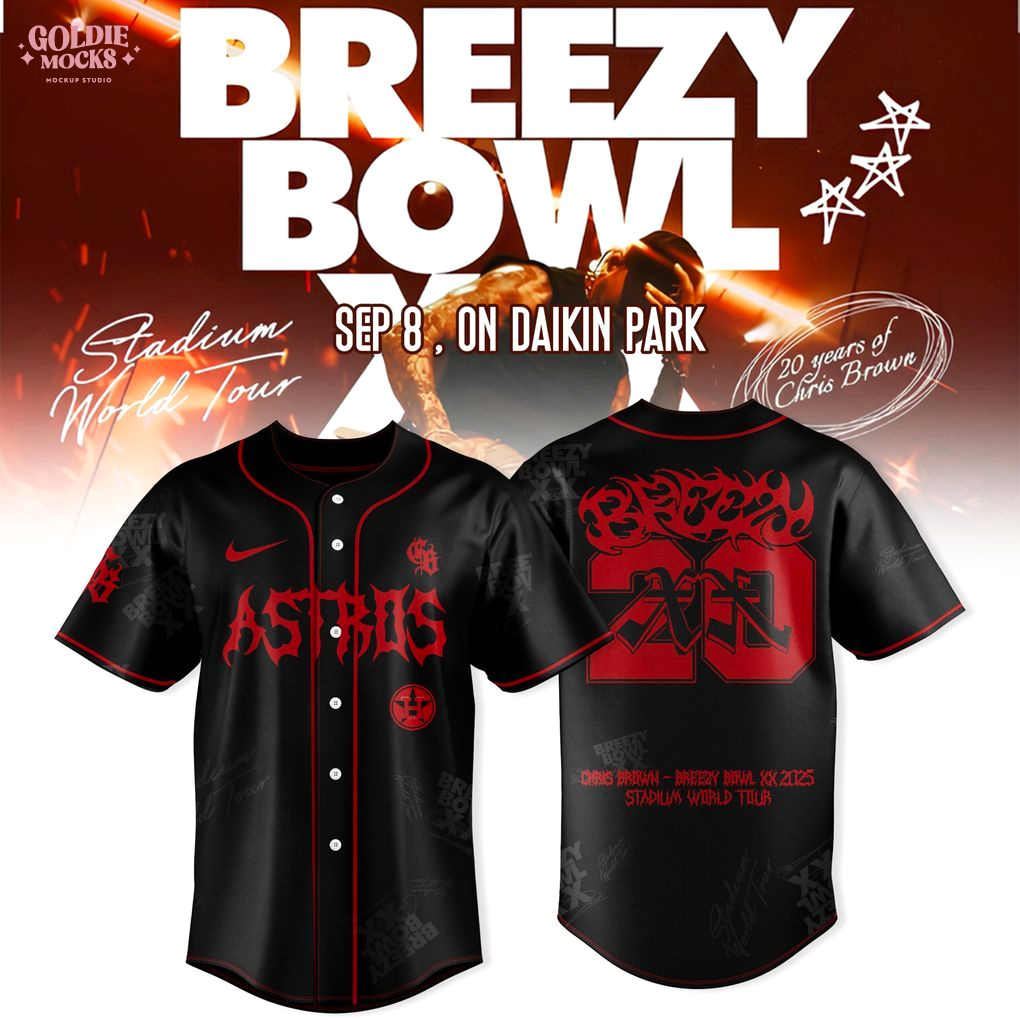 Houston Astros x Breezy Bowl XX Tour 2025 Black Jersey Houston Astros x Breezy Bowl XX Tour 2025 Black Jersey