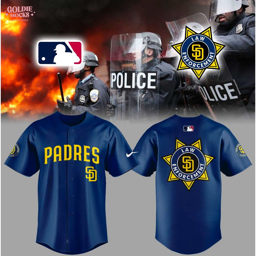 Men's Padres Law Enforcement Appreciation Blue 2025 Jersey Men's Padres Law Enforcement Appreciation Blue 2025 Jersey